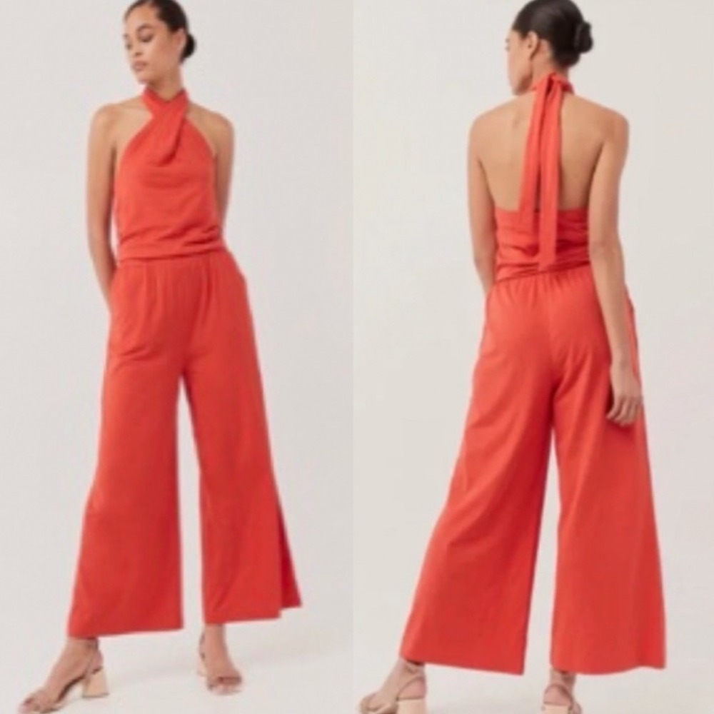Pact Revive Halter Jumpsuit Medium Cotton